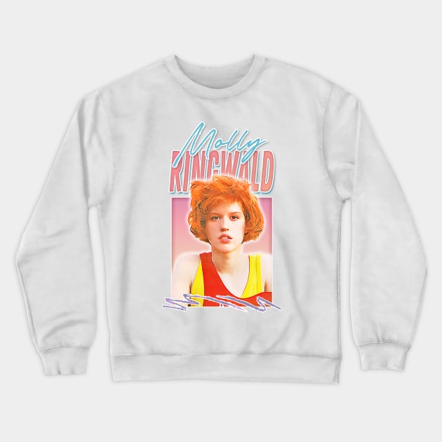 Molly Ringwald - Retro Aesthetic Style Fan Art Design Crewneck Sweatshirt by DankFutura